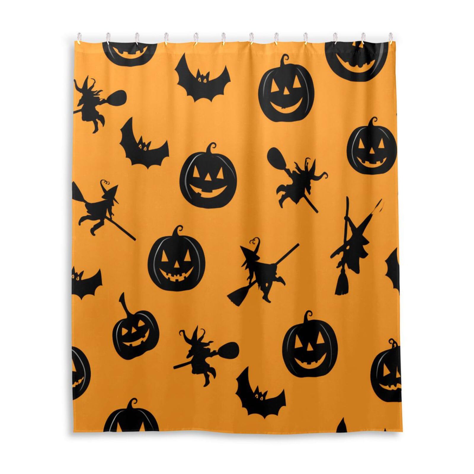 DUOBU Halloween Elements Shower Curtain Washable Waterproof Fabric Bath Curtain 60x72Inch Shower Curtains with Hooks for Bathroom Decor