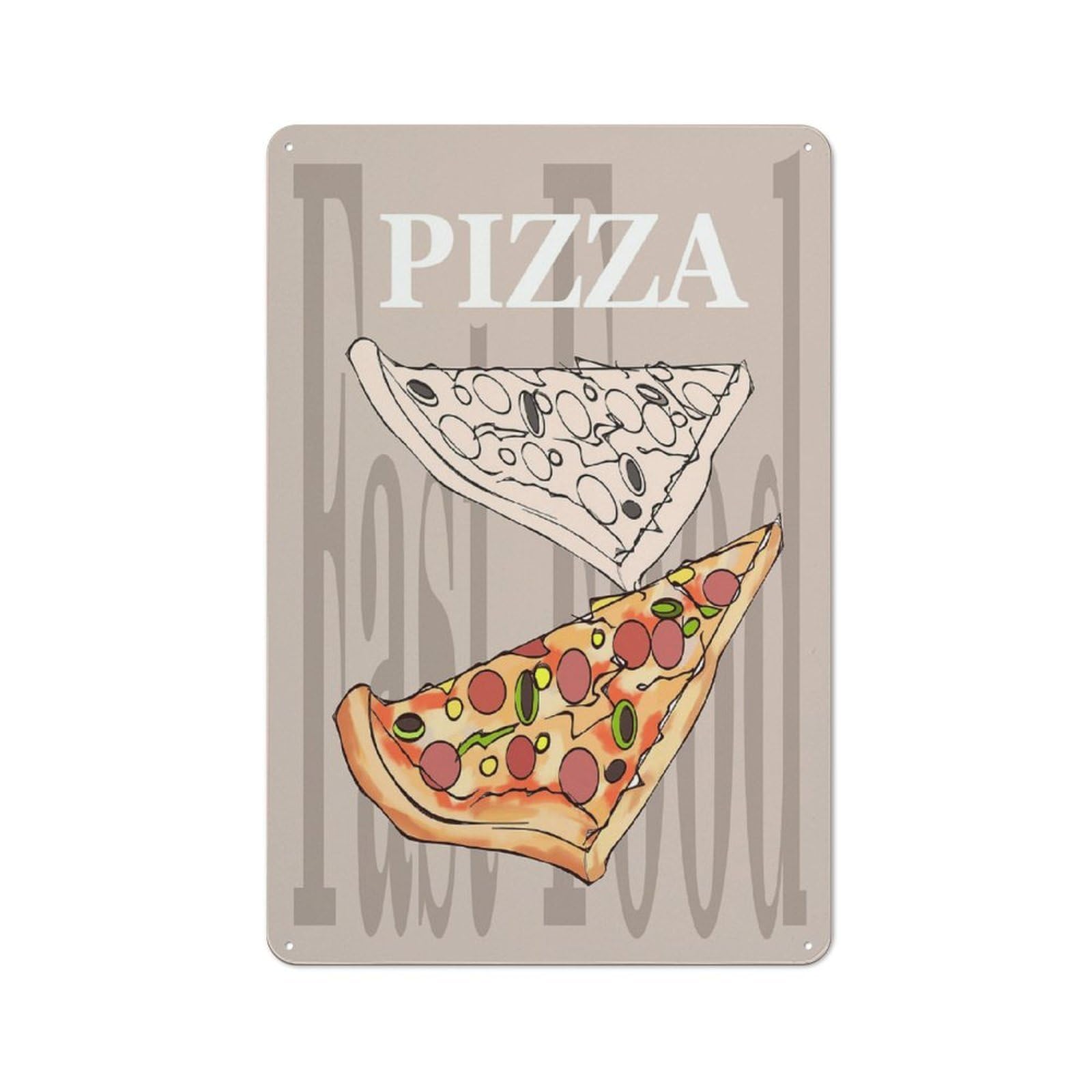 Junmoney Fast Food Metal Wall Plaque 30X20cm, Everyday Small Space Decor For Flat, Dorm Room, Lounge Or Cafe