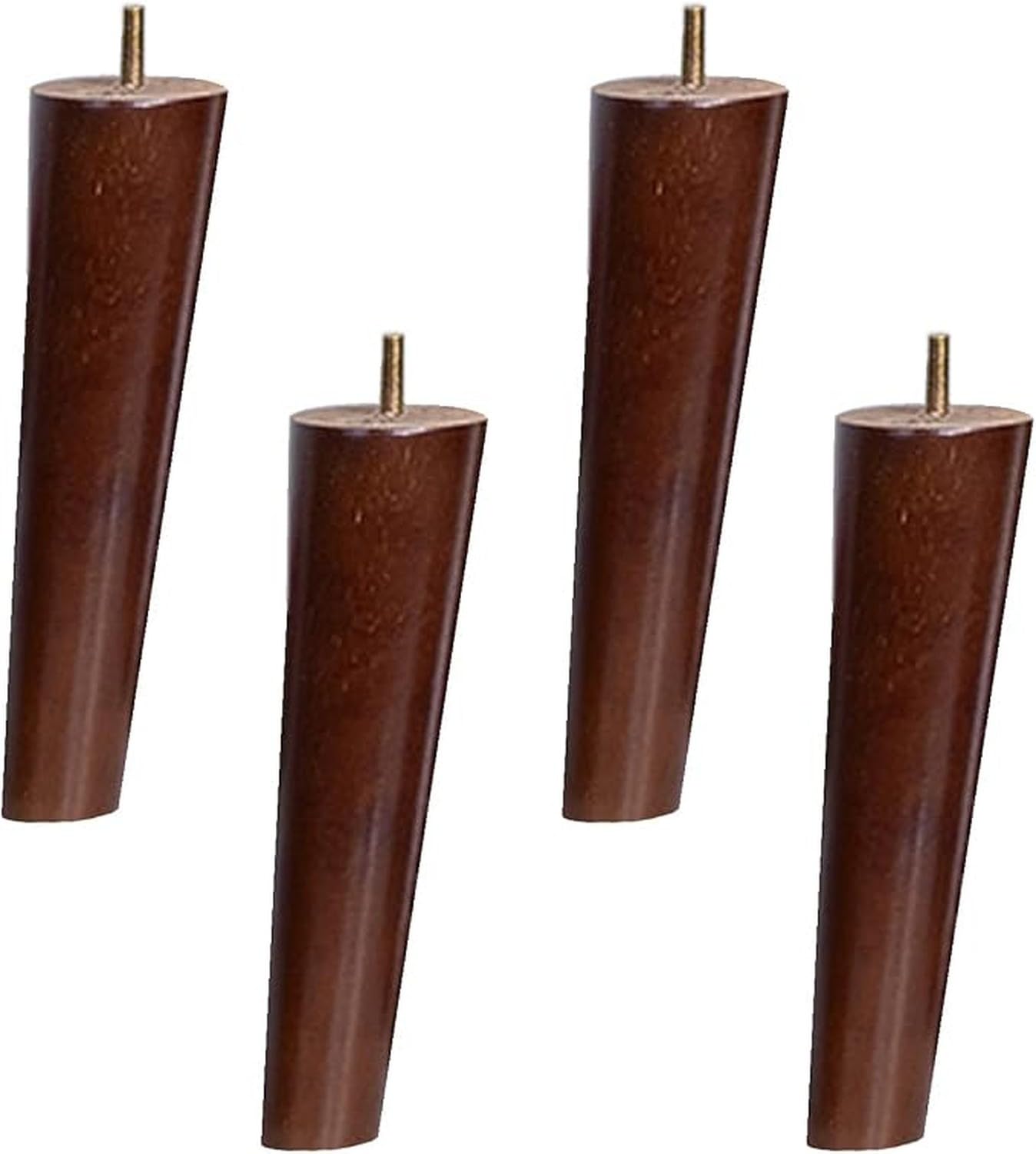 Gambe per Mobili in Legno Oblique, Piedini Solidi Conici M8 di Ricambio, per Divano TV Armadio Tavolo da Pranzo Sedia, Colore Noce, 4 Pezzi, 30cm, 30cm