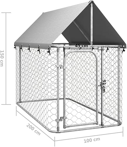 Miniatura 5 de Loibinfen Perreras para perros al aire libre con techo, jaula grande resistente para perros, casa para perros extra ancha con cubierta resistente al
