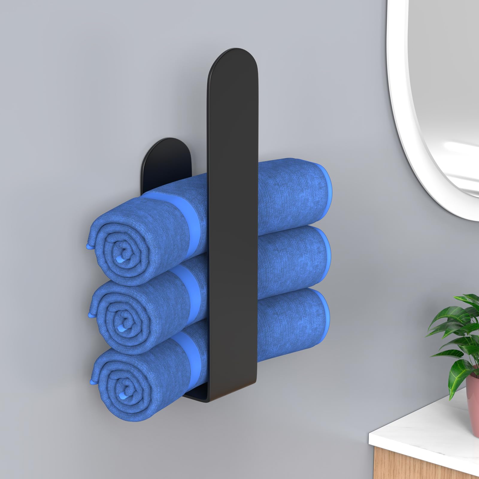 2-Pack 8 Inch Self-Adhesive Towel Bars – Brushed Gold, U-Shape, Rustproof Aluminum, No Drill Towel Rack For Bathroom Kitchen - View #7