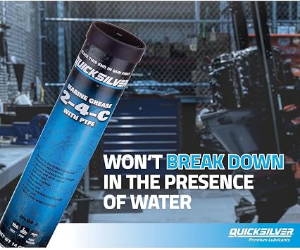 Quicksilver 802863Q1 2-4-C Marine Grease/Lubricant with PTFE - 14 Oz. Cartridge