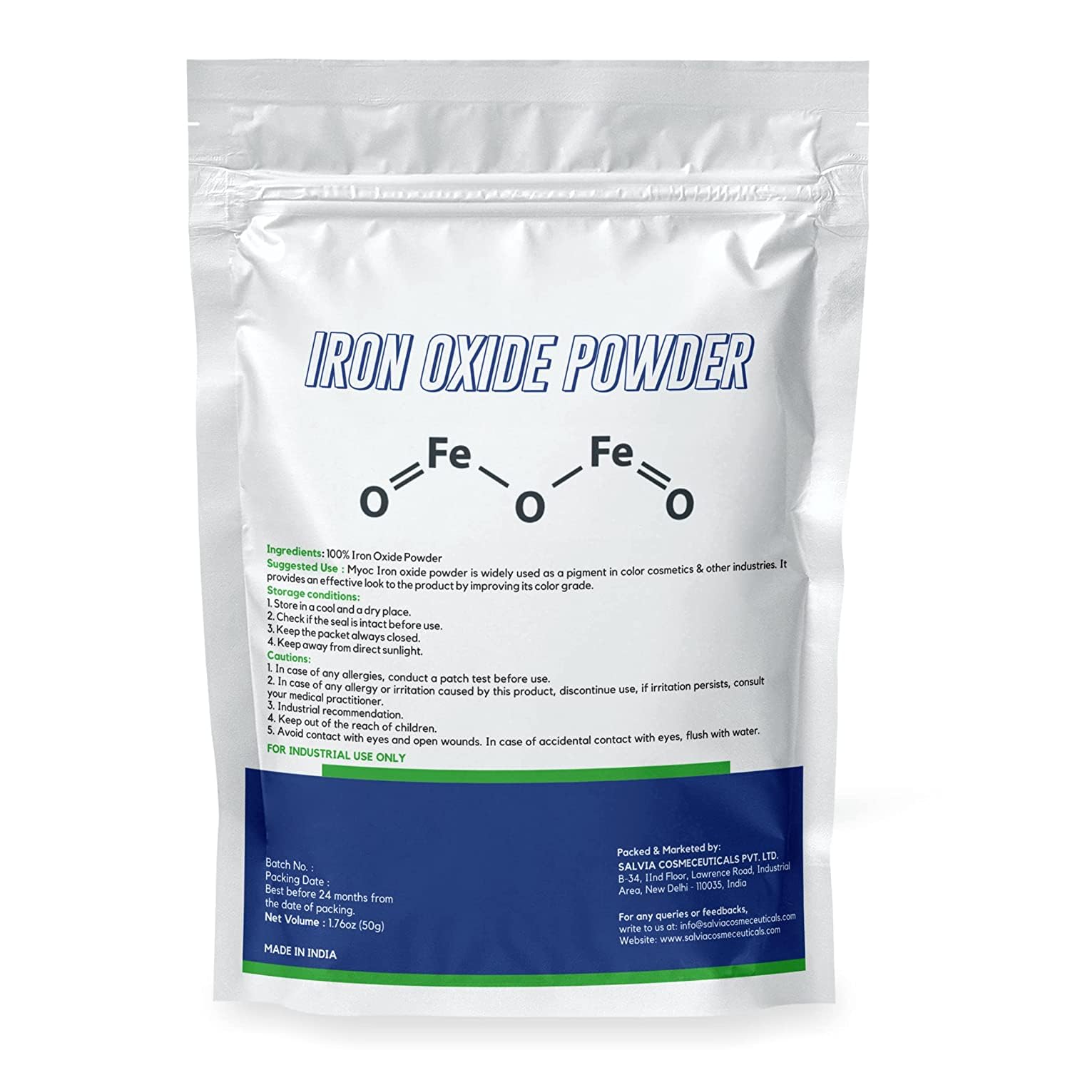 Myoc Iron Oxide Powder – 50 Gm (1.76 Oz), Iron Oxide Powder Cosmetic Grade, Iron Oxide Powder for Sunscreen, Iron Oxide Powder for Makeup, Iron Oxide for Pottery & Slime(Pack of 2)