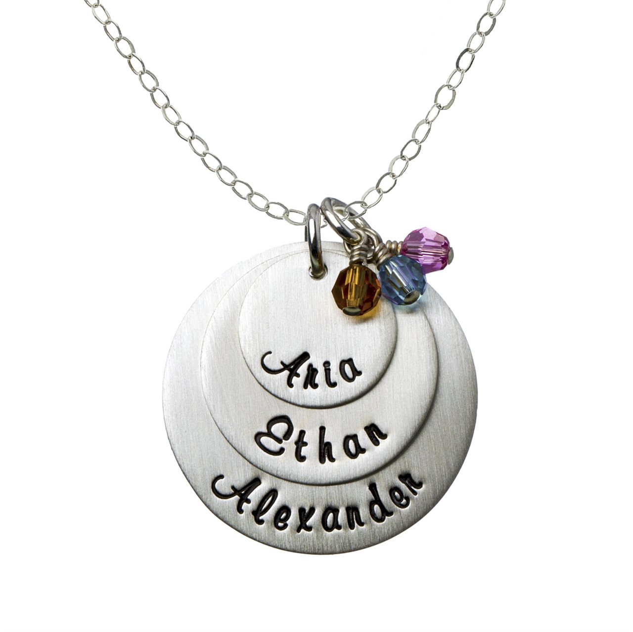 AJ's Collection My Three Joys Personalized Sterling Silver Name Necklace