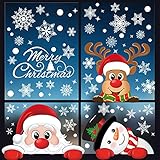 decoracion navidad escaparates de ropa PAQUETE DE VALOR: 10 hojas de adornos navideños para ventanas, cada una mide 21 cm x 29,5 cm / 8,2 x 11,6. 346 piezas de pegatinas navideñas para ventanas en total para satisfacer sus necesidades de decoración navideña para ventanas en gran medida.