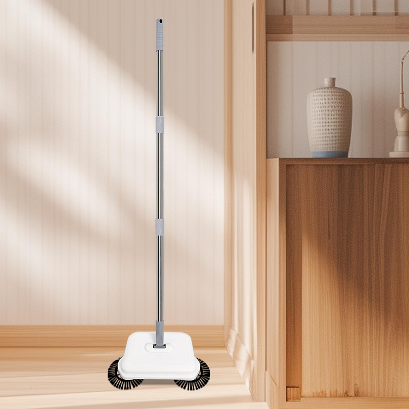LUNUMAOS Hand Push Floor Sweeping Machine, Manual Non Electric Carpet Sweeper, 200 mm Sweeping Path, 300 ml Garbage can Capacity, with Comb, for Homes, Offices, Carpets, Hardwood Floors, Wood Floors