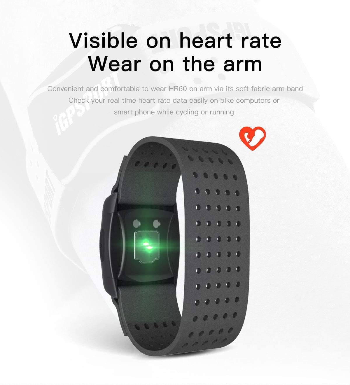 IGPSPORT HR40 Pulsuhr Wasserdicht IPX7 Bluetooth & Ant + und Brustgurt für Laufen, Radfahren, Fitness, kompatibel mit Garmin Polar Wahoo