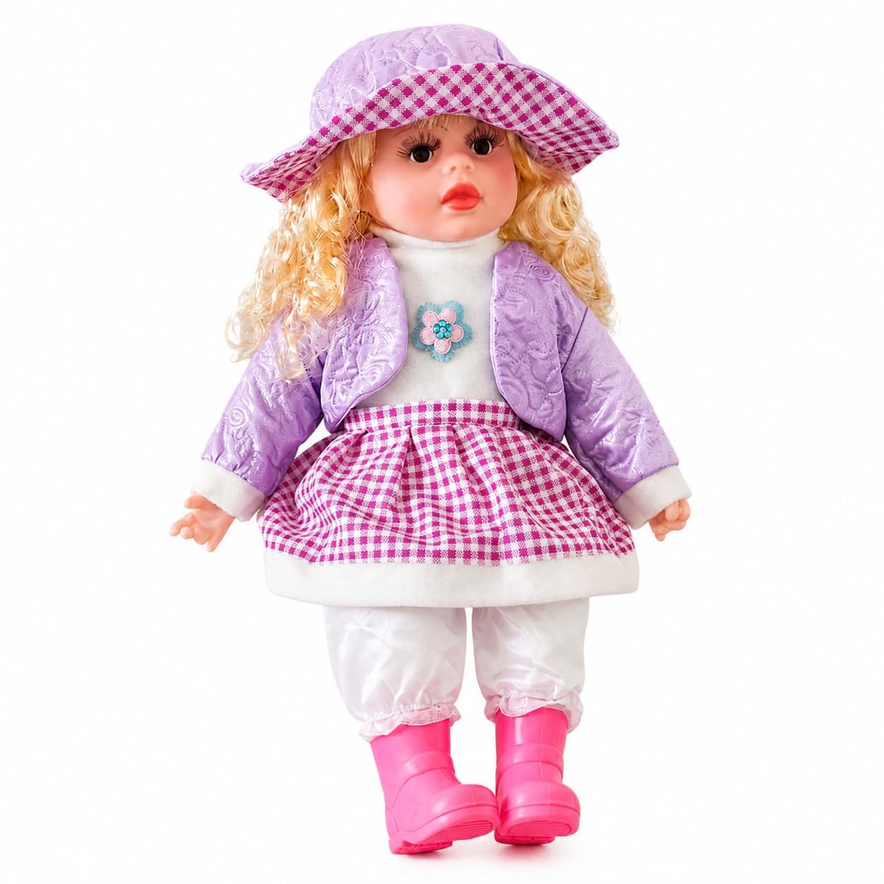 Musical Baby Doll Toy for Kids - Soft Plush Talking & Singing with Touch Sensor, Interactive Baby Boy & Girl Doll in Colorful Dress,Gift Toy (Princess Dress Doll)-image-45