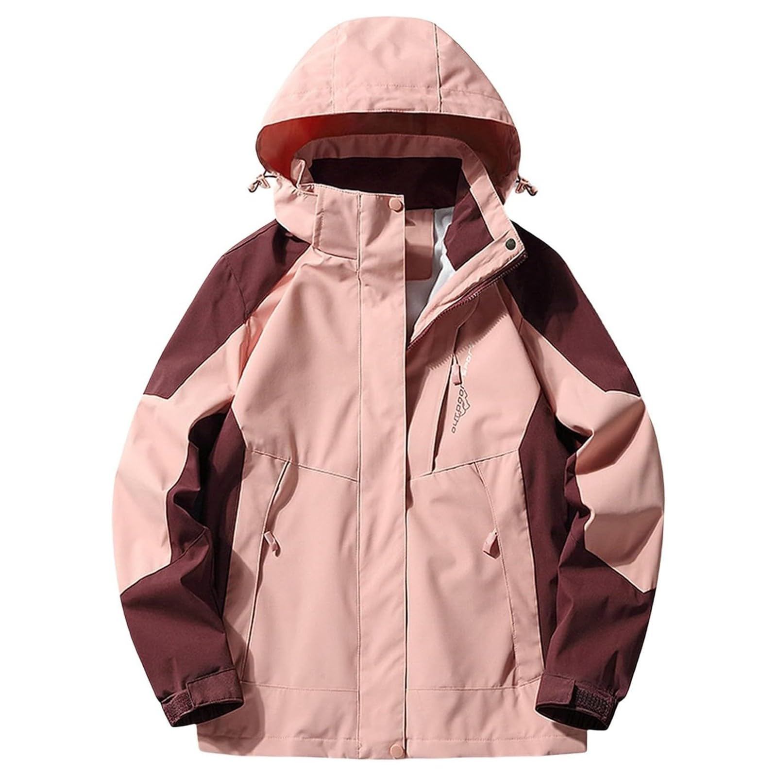 Generisch Chaqueta cortavientos ligera para mujer, abrigo deportivo informal para exteriores, impermeable transpirable para senderismo