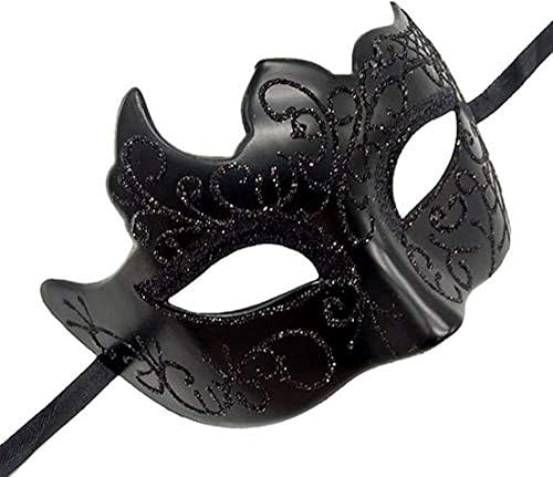 Miniatura 2 de Máscara de mascarada para hombre, vintage, veneciano, Mardi Gras, Halloween, Navidad, fiesta, máscaras (negro)