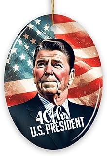Ronald Reagan 40th US President Vintage Ornament, American Conservative and Decor