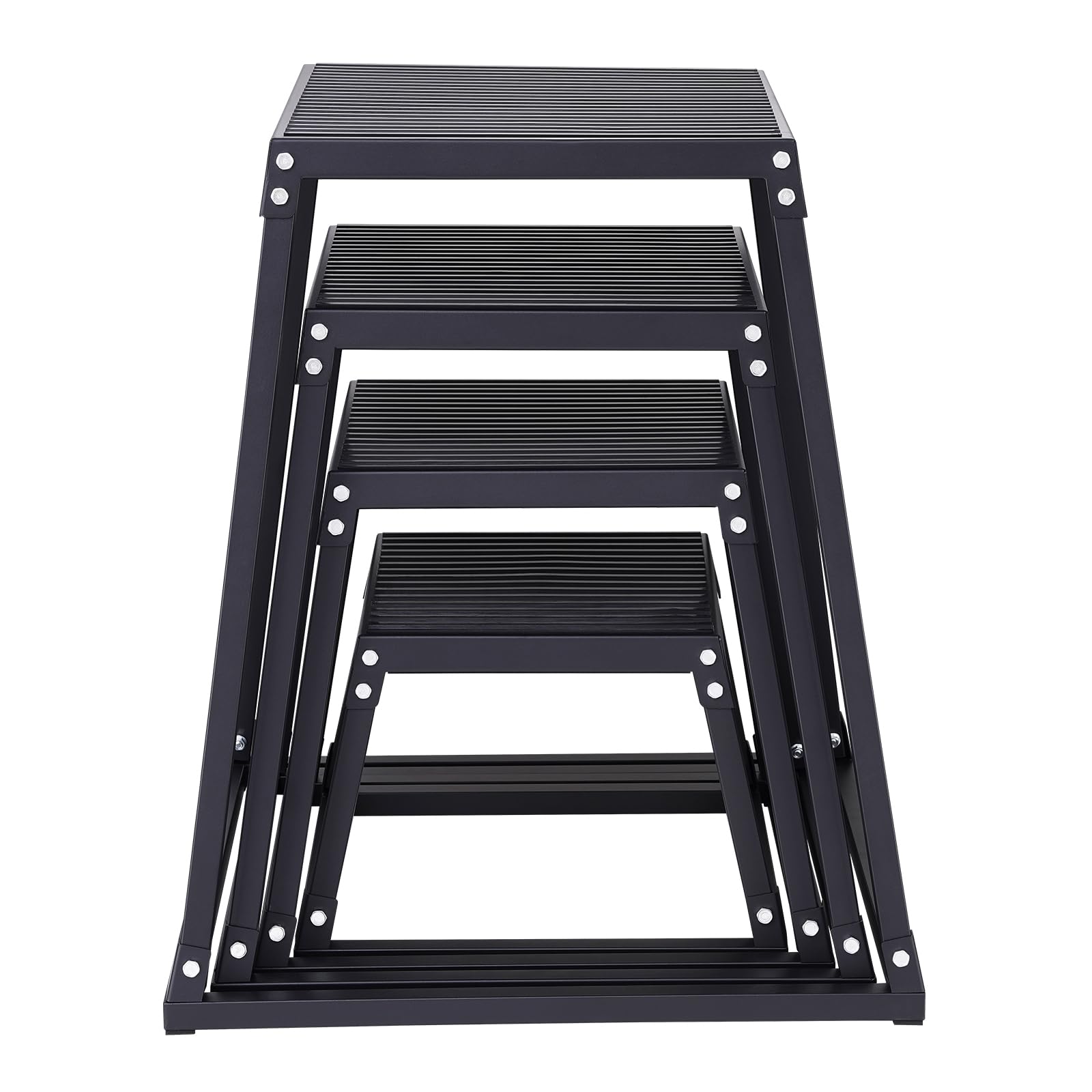 VEVOR Caja Pliométrica 4 PCS 305/458/609/762 mm Plataforma Pliométrica Carga 227 kg Caja de Salto Culturismo Fitness Crossfit para Entrenamiento Pliométrico Flexiones Sentadillas Gimnasio Hogar, Negro