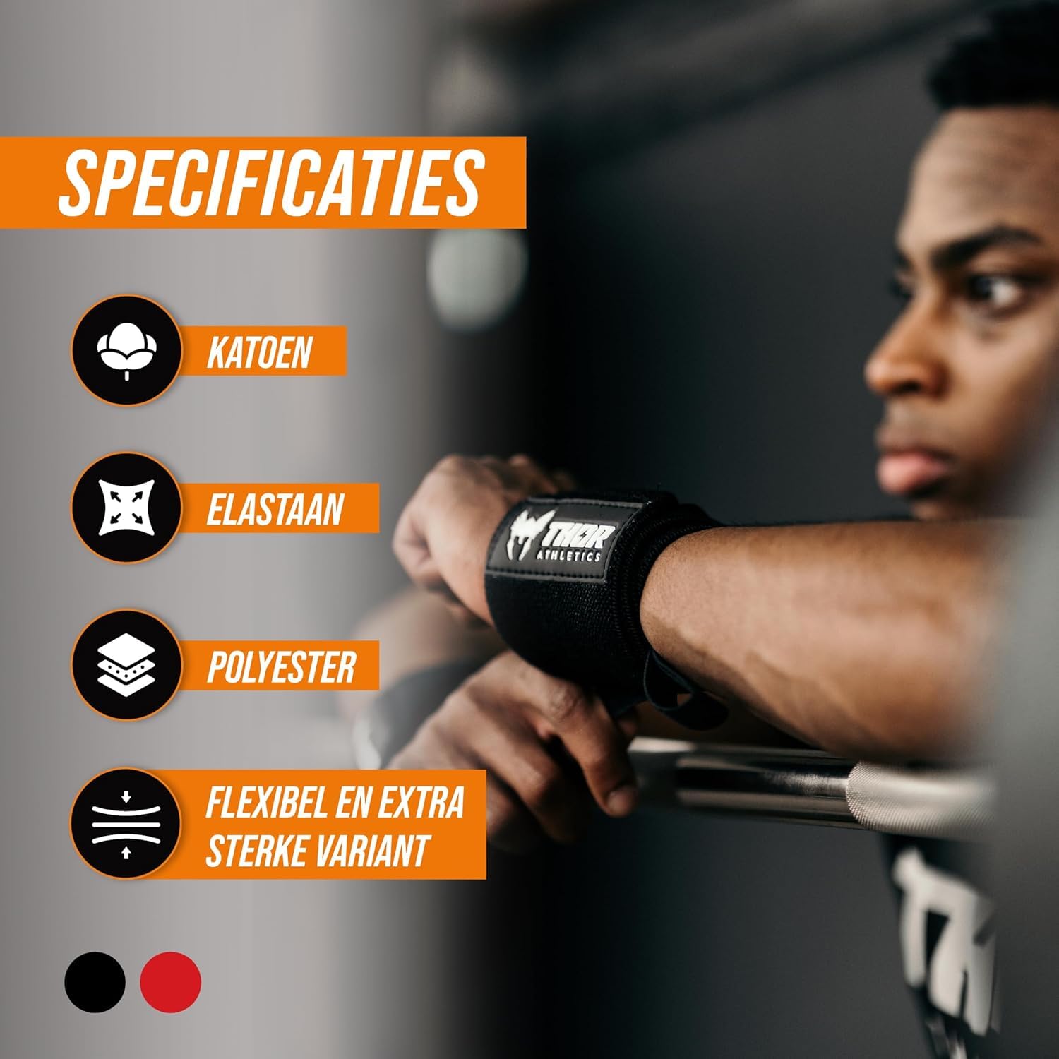 Thor Athletics Polsiere Palestra,Fasce Polsi Sollevamento Pesi, per Powerlifting, Bodybuilding, 60cm