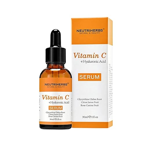 NEUTRIHERBS Suero de vitamina C para cara con ácido hialurónico, corrector de manchas oscuras, cuidado diario de la piel, suero facial iluminador e