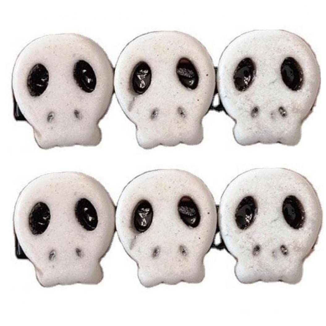 Froiny Women's White Goth Skull Hair Clip Acrylic Vintage Punk Hair Barrettes Hair Accessories For