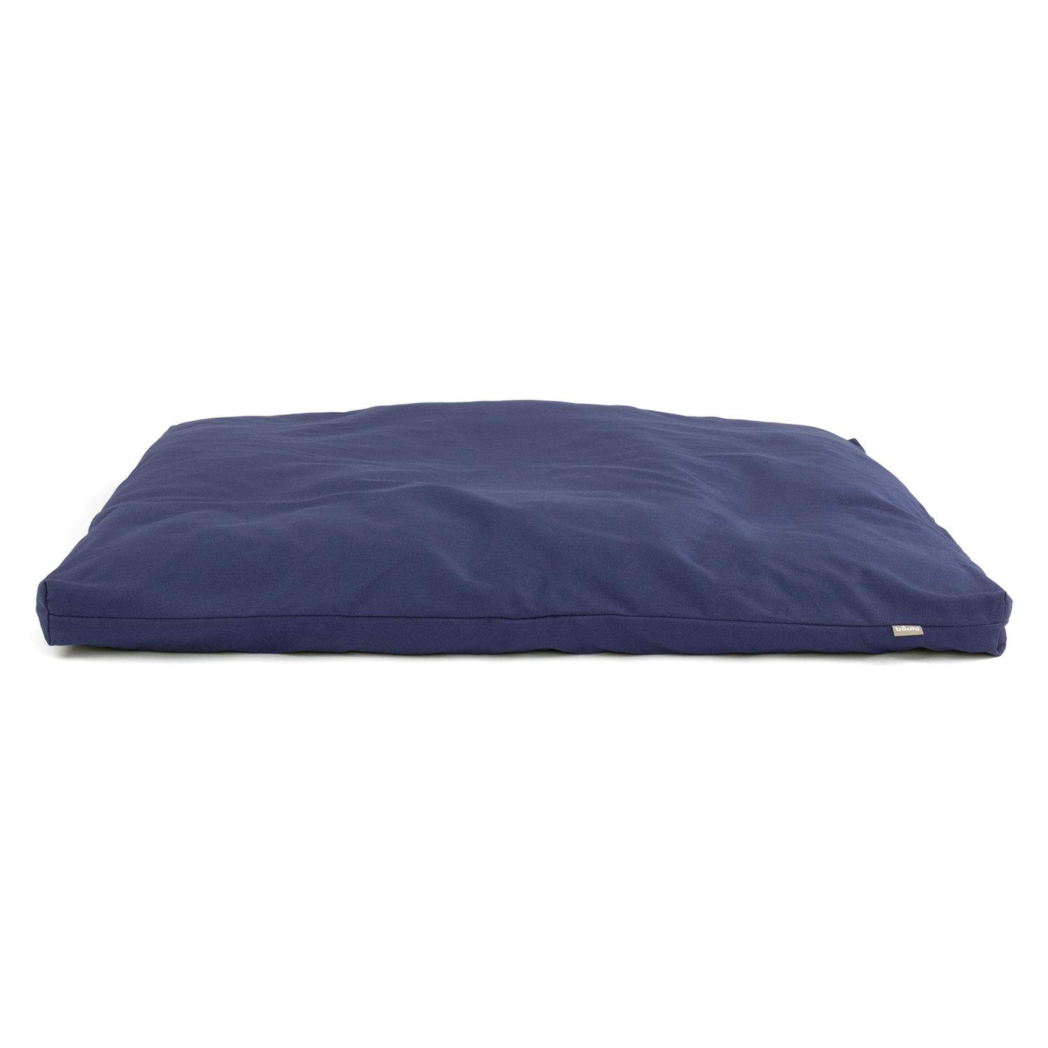 Bodhi Zabuton Eco - Esterilla de meditación clásica con funda extraíble de 100% algodón orgánico, base de meditación con cremallera, 80 x 80 x 5 cm, color azul oscuro