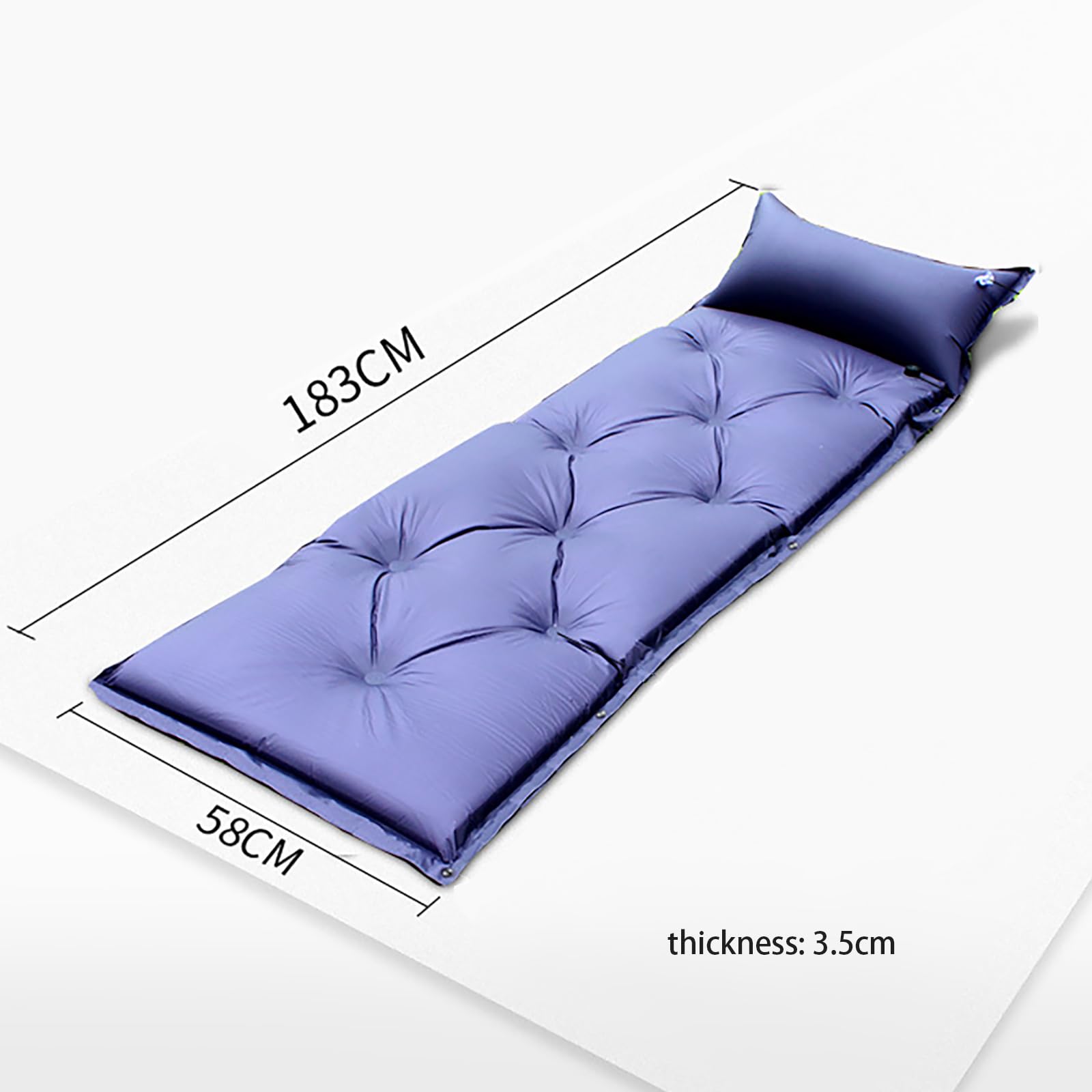 Esterilla De Camping Autoinflable con Almohada Integrada, Colchón De Espuma Impermeable De 3,5 Cm De Grosor Y Válvula De Aire De ABS, para Tiendas De Campaña, Senderismo Y Viajes