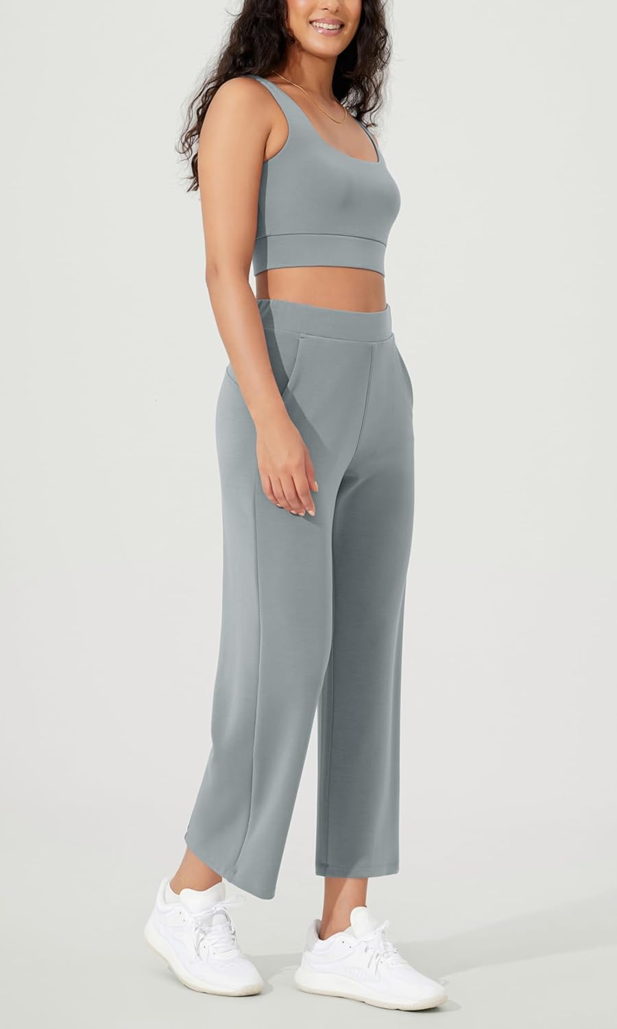 ODODOS Women's Modal Soft Relaxed Cropped Pants High Waist Casual Wide Leg Pants with Pockets - 25" Inseam - Image 3