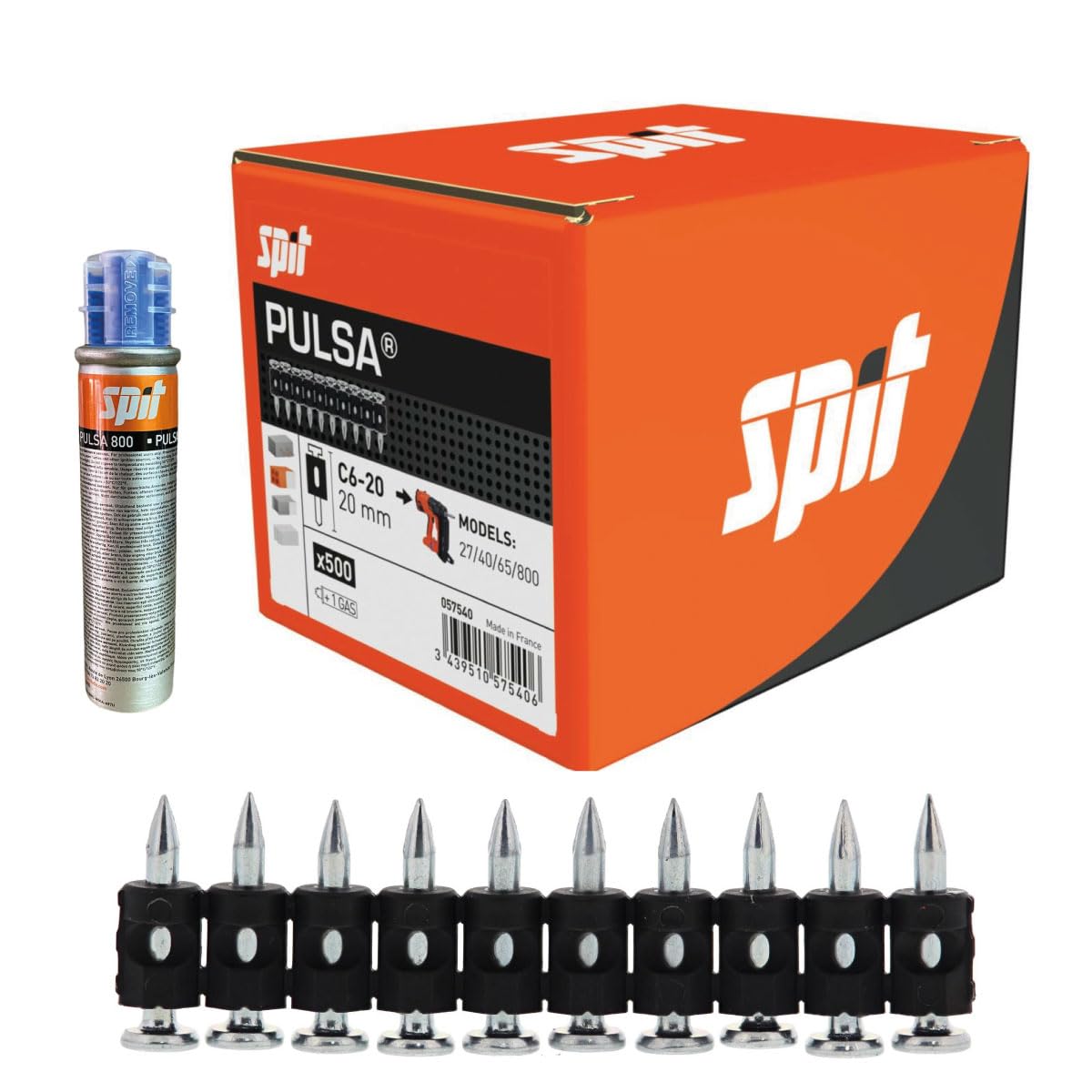 Clous pour Pulsa 27P 40P C6-20 de 20mm boîte de 500 pièces