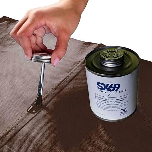 Miniatura 4 de SX-69 Kit de reparación de vinilo  Kit de reparación de casa inflable  Incluye adhesivo de 4 onzas y rollo de vinilo  para reparaciones flexibles e