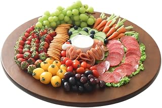 22" Wooden Large Lazy Susan for Table Top with Premium Rubber Wood Sturdy and Good Craftsmanship, Large Charcuterie Board for The Party and Dining Table