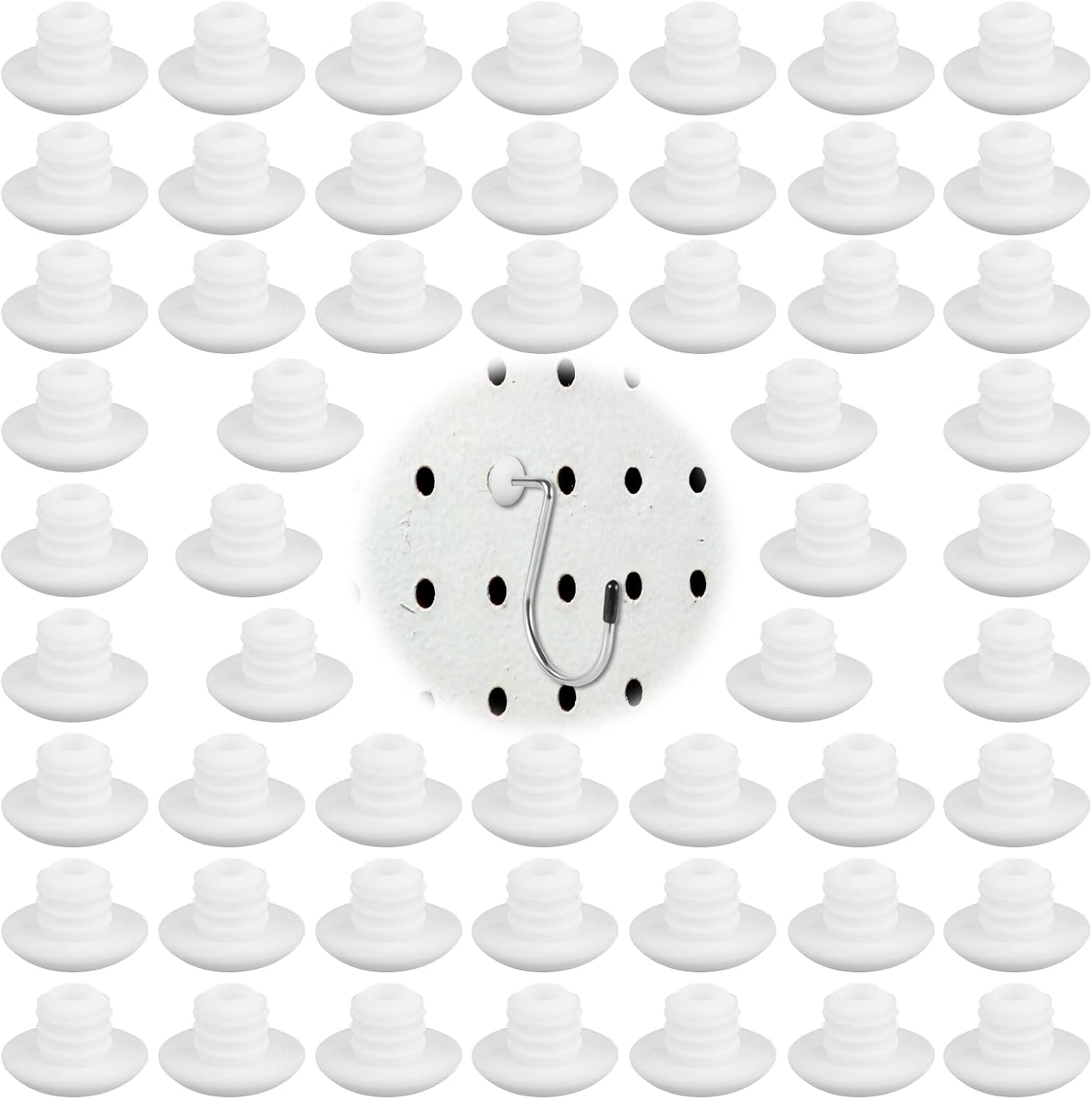 180pcs Pegboard Hook Locks, Pegboard Peg Locks Fit for 1/4in Pegboard Hook Accessories Pin Tool Organizer Pegboard Hook Security Locks for Hanging Stopping Hooks from Falling Off(White)