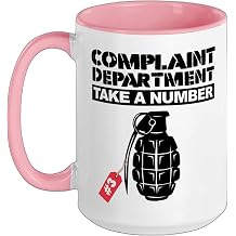 Complaint Department Take A Number Ceramic Mug, Pink/White, 15oz