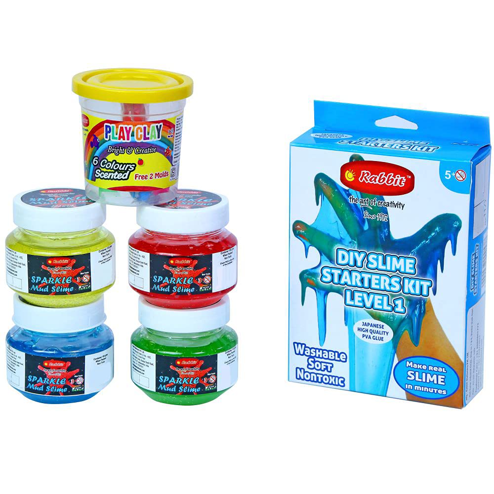 Sparkle Mud Slime Pack of 4+DIY Starters Slime Kit Level 1+Play Clay 6 Bucket|Play Slime for Kids|Play Slime Set for Kids|Slime Making Kit|Play Clay for Kids|Play Clay Slime|Slime Kit for Kids|3+ age| (B097123474) Amazon Price History, Amazon Price Tracker