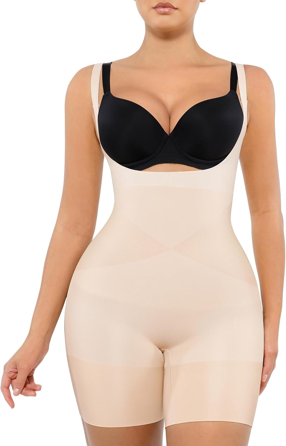 FeelinGirl Shapewear for Women Tummy Control Body Shaper Seamless Faja with Open Crotch