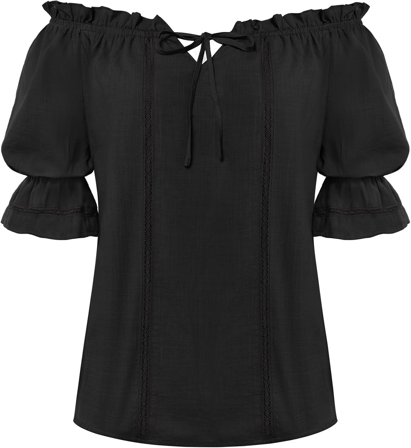 Scarlet Darkness Peasant Blouses for Women Off The Shoulder Top Puff Sleeve Renaissance Shirt