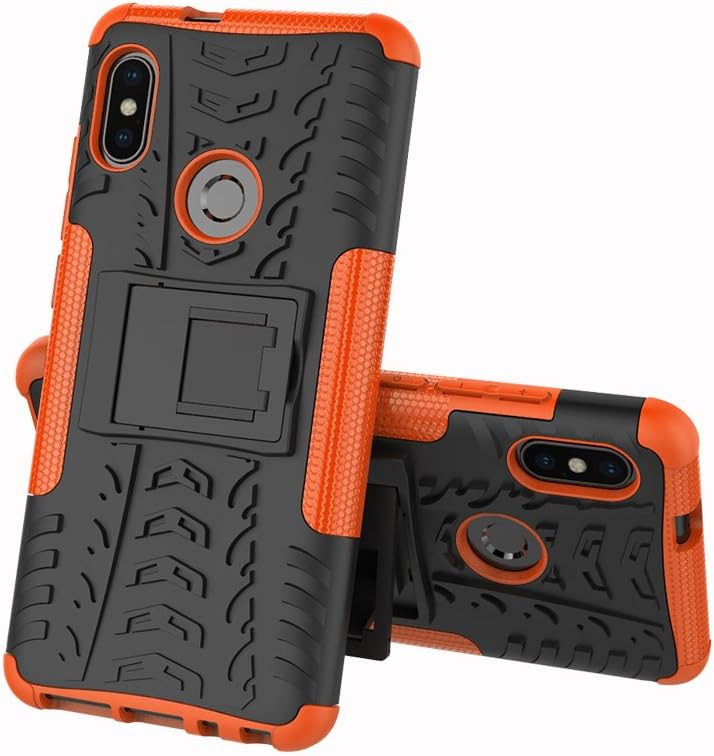 JMstore Funda Compatible con Xiaomi Mi A2/Mi 6X +Pantalla Vidrio Templado Combinación A Prueba Choques Carcasa móviles(Naranja)