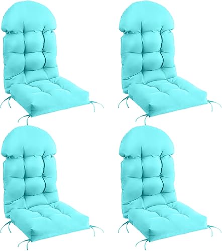 FUNBERRY Juego de 4 cojines para sillas de patio, cojines gruesos y cómodos para mecedores, antideslizantes, protección contra la decoloración,