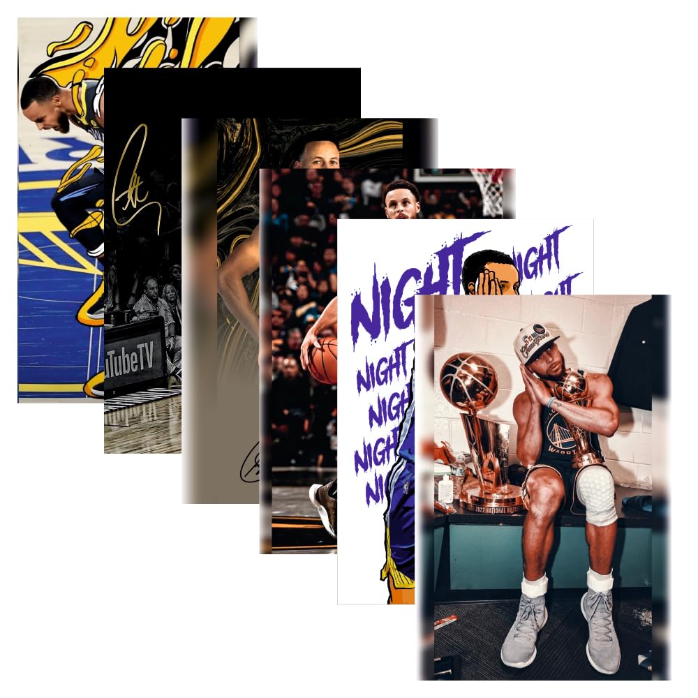 SAW Stephen Curry Poster for Home Office and Student Room Wall | Aesthetic Poster | Wall Decor (12x8 Inch) Set of 6 Pieces