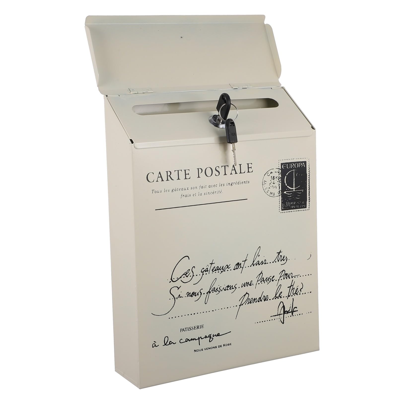 Boîte aux lettres verrouillable en fer contre le vol de courrier style rétro