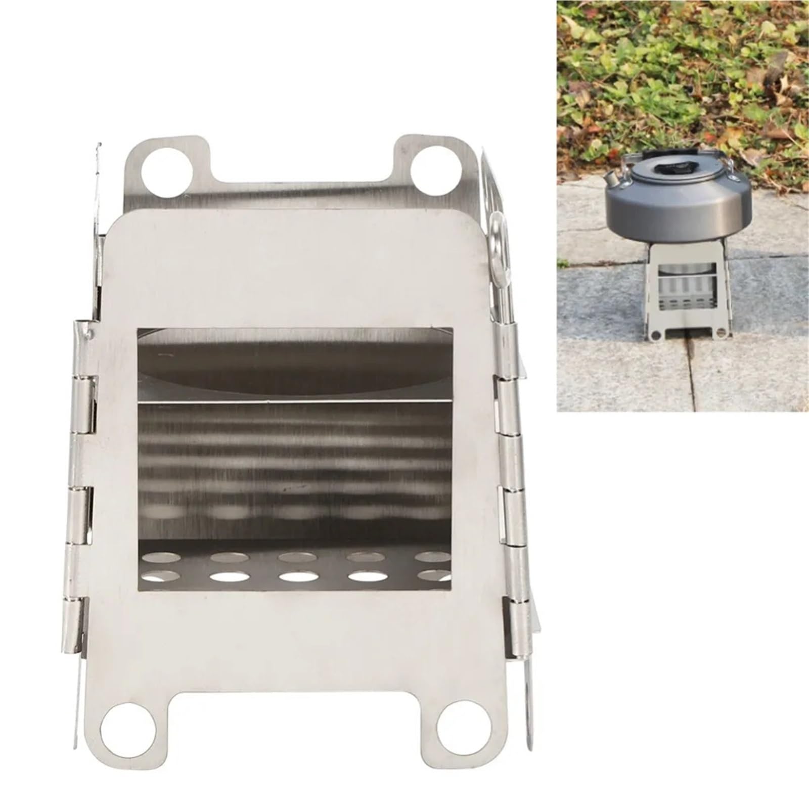 Braciere Da Campeggio Fornello Da Campeggio Leggero In Acciaio Inossidabile | Fori di ventilazione Pitz pieghevole portatile compatto che brucia staccabile