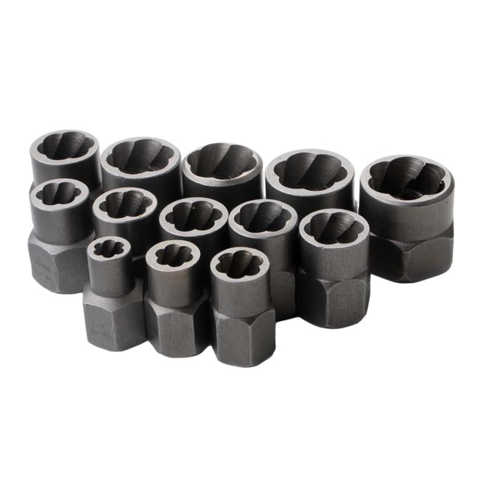 Set di 26 estrattori per bulloni, in acciaio al carbonio, da 2,5 mm a 19