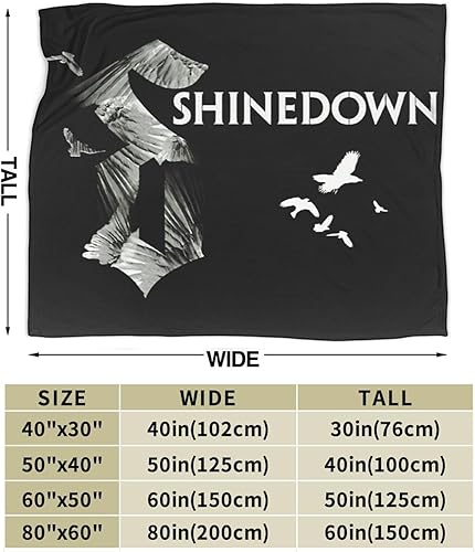 Miniatura 3 de Shinedowns - Manta ultra suave para todas las estaciones, ligera, con banda de rock, de franela, de vellón, divertida, novedosa, para sofá, sala de