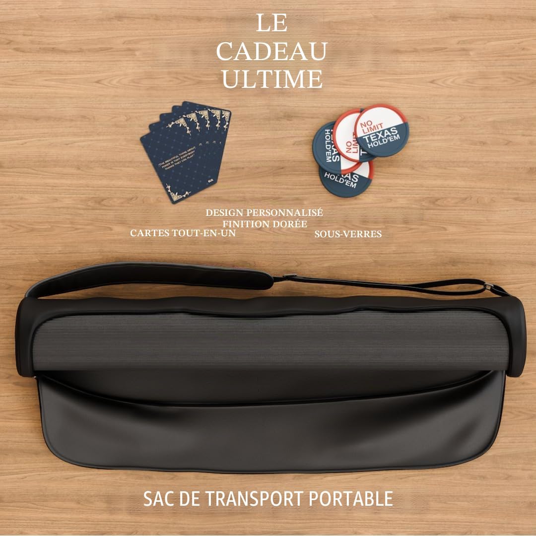 Elil - Tapis de Poker | Plateau de Table de Poker Pliable pour Une Installation Facile | Plateau de Table de Poker Portable | Idéal pour Les Jeux à Domicile | pour 8 à 10 Joueurs (Vert Classique)