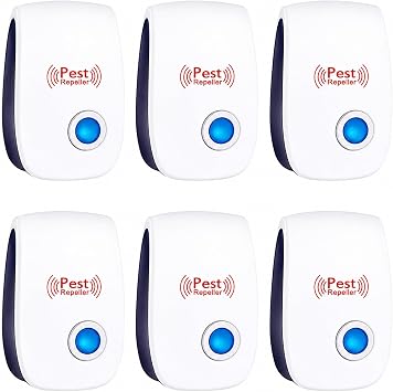 6 Pack Ultrasonic Pest Repeller UK Plug In Mouse Deterrent for House
