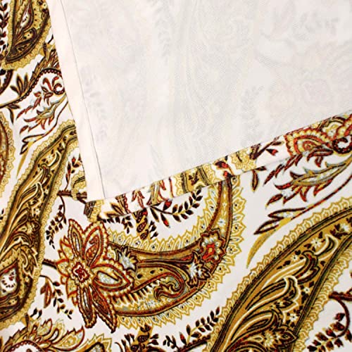 Image of AAZEEM Printed Tablecloth Soft Feel Table Cover 4-6 Seater,Table Cover,Dining Table Cover, Table Linen,Dining Table Chair Cover,Dining Table Cover 6 Seater(Rectangle /Oblong, 55 x 70 Inch, Golden)