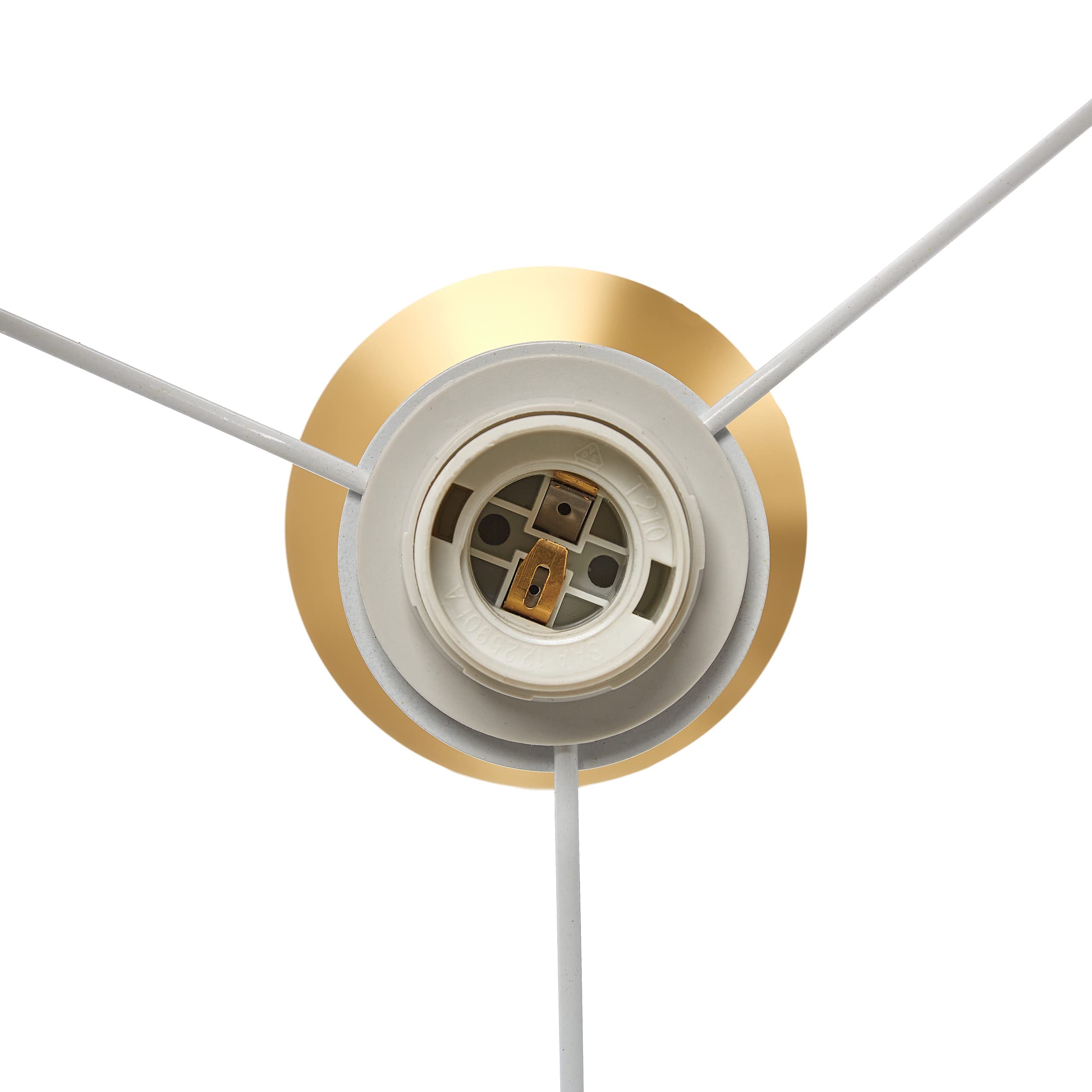 Relaxdays Stehlampe Wohnzimmer, E27, mit Kabel, Stoff Lampenschirm Ø 43 cm, Vintage Stehleuchte 156 cm hoch, beige-gold