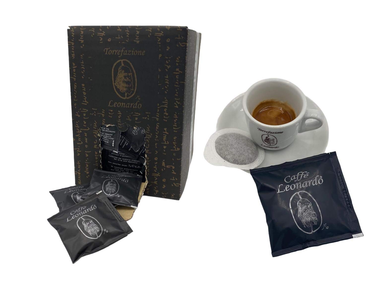 Caffè Leonardo Cialde Tostatura Artigianale - Confezione da 150 Cialde - Compatibili E.S.E. dm 44 (Miscela Forte)