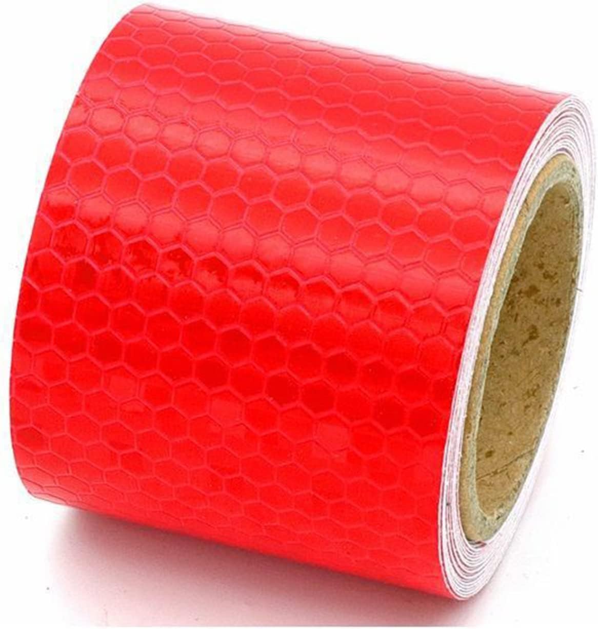 Caution Tape, Reflective Tape - 2 Inch X 49 Feethigh Visibility Safety Tape - Warning Tape for Car Bike Bicycle - Trailers, Outdoor Cars, Trucks,Red