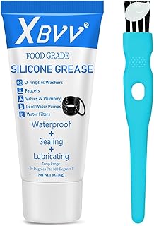 Plumber Silicone Grease Lubricant for Plumbing Faucet Valve O-Rings Rubber Washer 1-Pack 1 oz Tube with Brush
