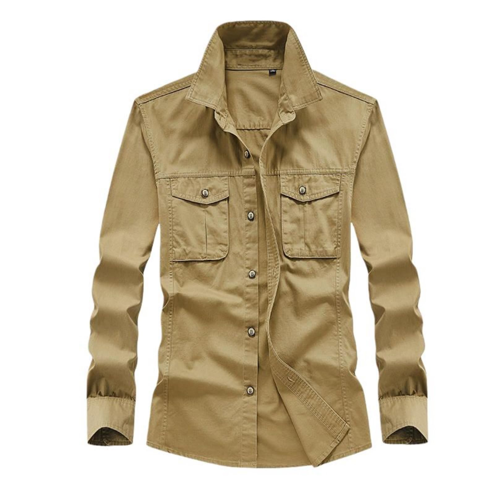 Chemise de travail vintage japonaise pour homme - Printemps Été - Décontractée - En coton