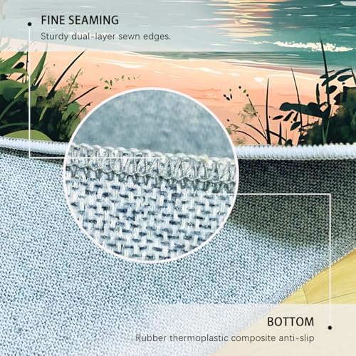 Tapis palmier océan couchant de soleil évadez votre décoration intérieure - 7