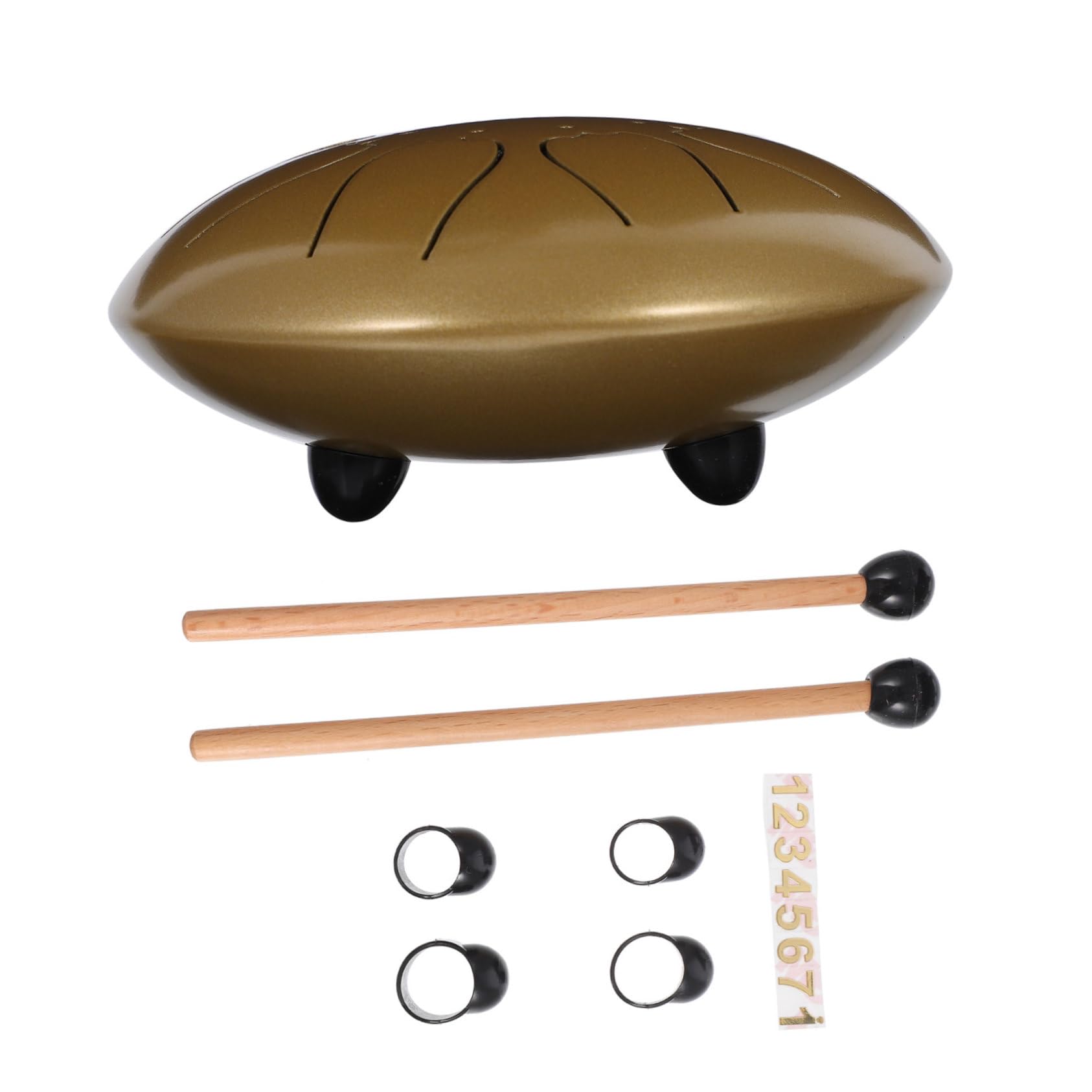 VICASKY 1 Juego Tambor De Lengüeta De Acero Tambor Etéreo De Tambor Instrumento De Musicoterapeutas Palos Útiles Para Golpear 8 Tonos Aleación De Acero Titanio Bolsillo Kit De Batería