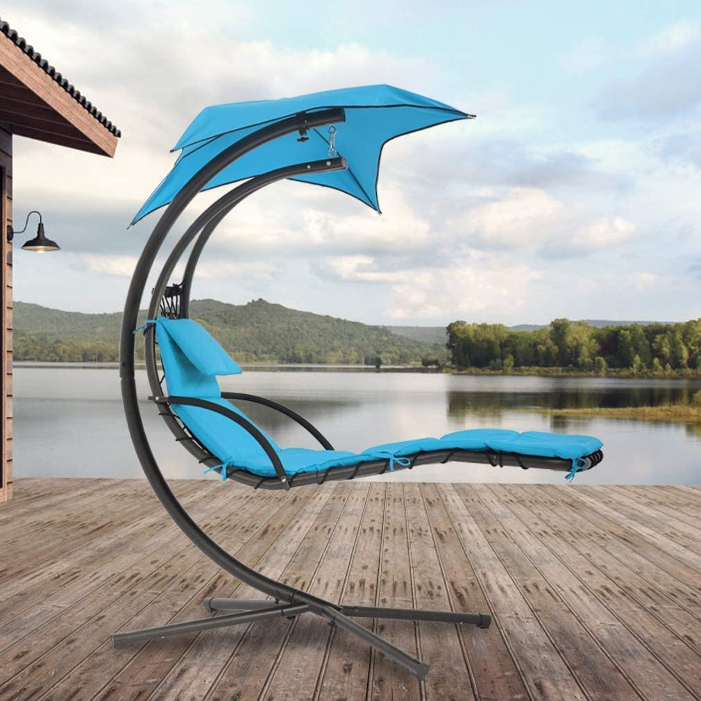 Outdoor Hanging Chair Floating Lounge Chair With Umbrella Umbrella