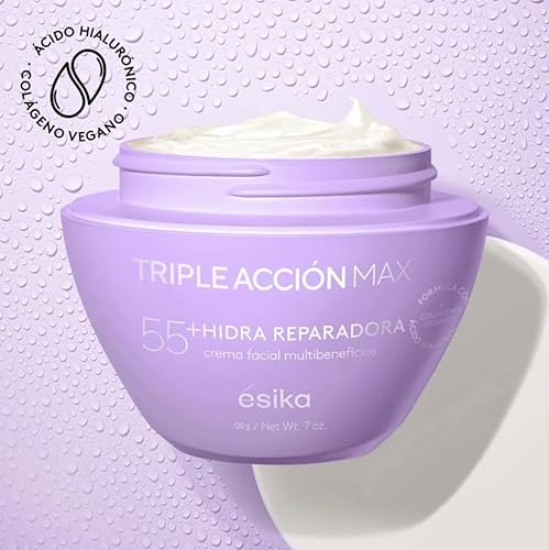 Esika Triple Acción Max Crema Facial Multibeneficios 55+ Con Calcio, Biofirm y Complejo Antioxidante 7.0 oz (200)