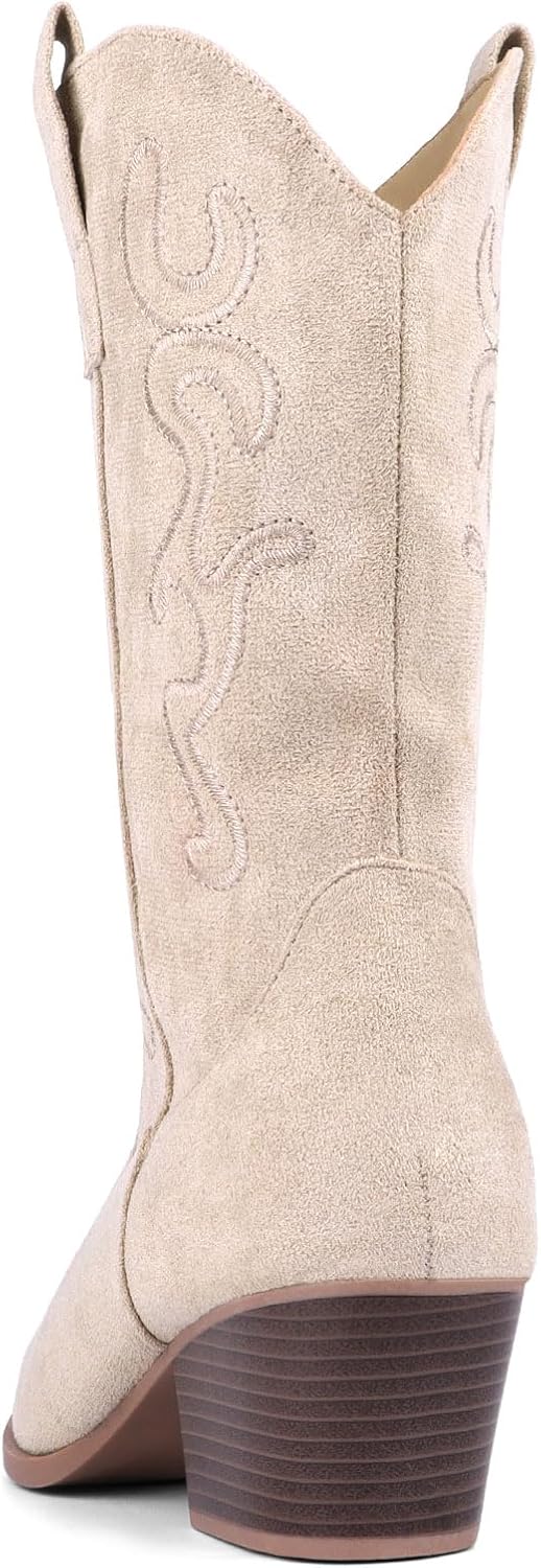 Bandkos Cowboy Boots for Women Cowgirl Mid Calf Western Embroidered... - Picture 25 of 70